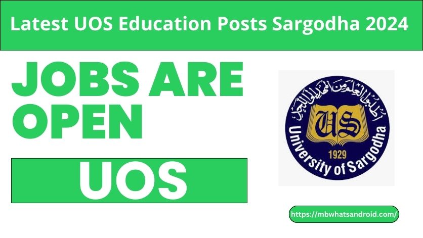 Latest UOS Education Jobs Sargodha