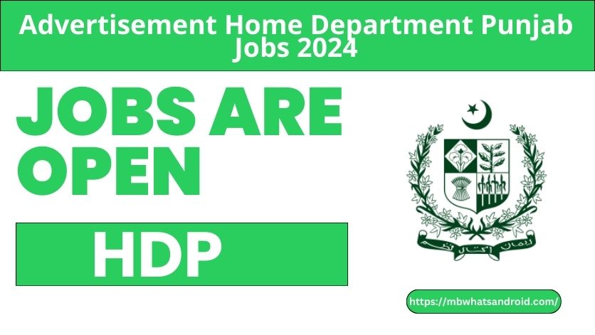 Home Department Punjab Jobs 2024