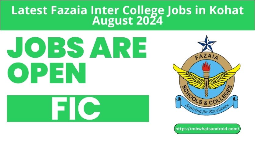 Latest Fazaia Inter College Jobs in Kohat