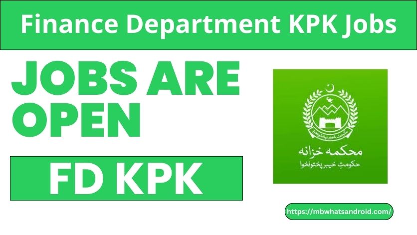 Finance Department KPK Jobs